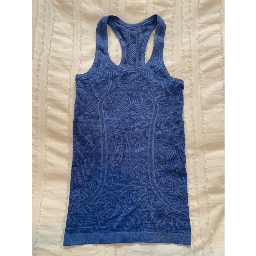 Lululemon Blue Pattern Swiftly Tech Racerback Top